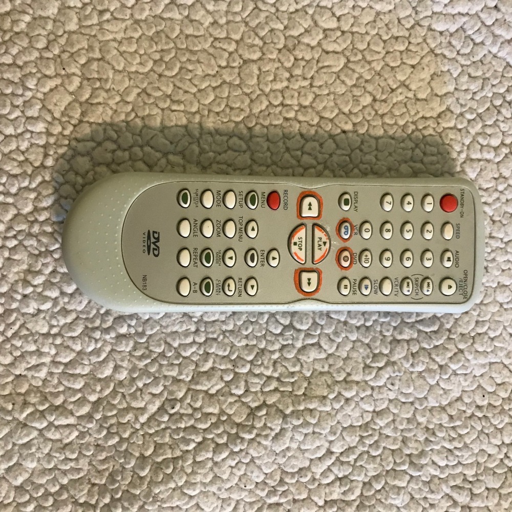 Funai NB183 DVD VCR Player Remote Control Light Gray OEM Replacement